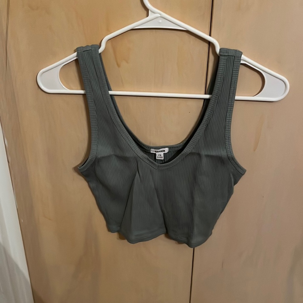 NWT Garage Sage Green Cropped Tank Top